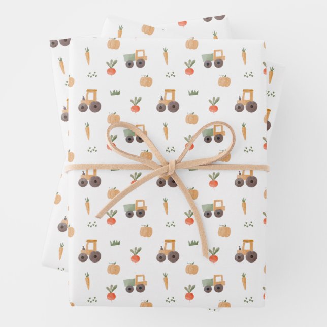Farm Garden Wasserfarbe Muster Geschenkpapier Set (Beispiel)