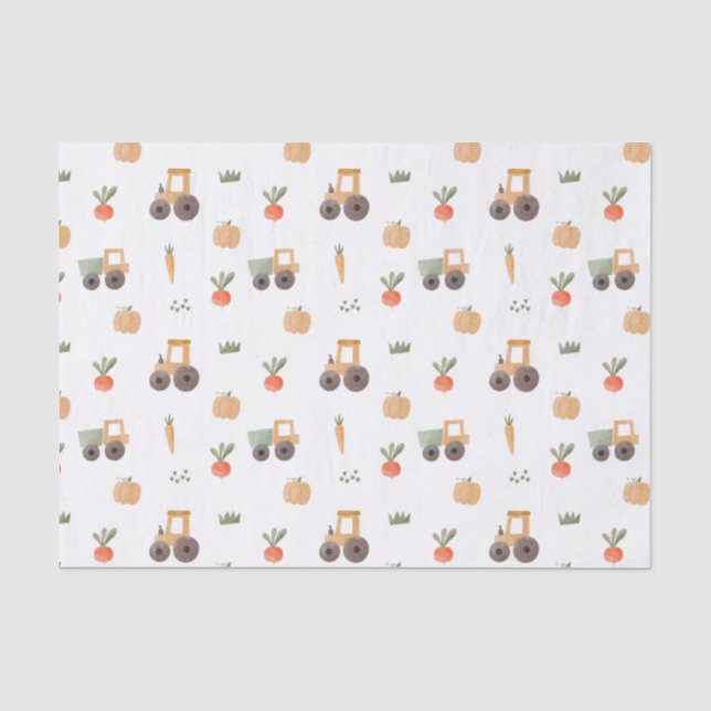 Farm Garden Wasserfarbe Muster Seidenpapier (Vorderseite)