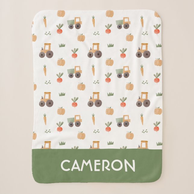Farm Garden Wasserfarbe Muster Sherpadecke (Vorderseite)