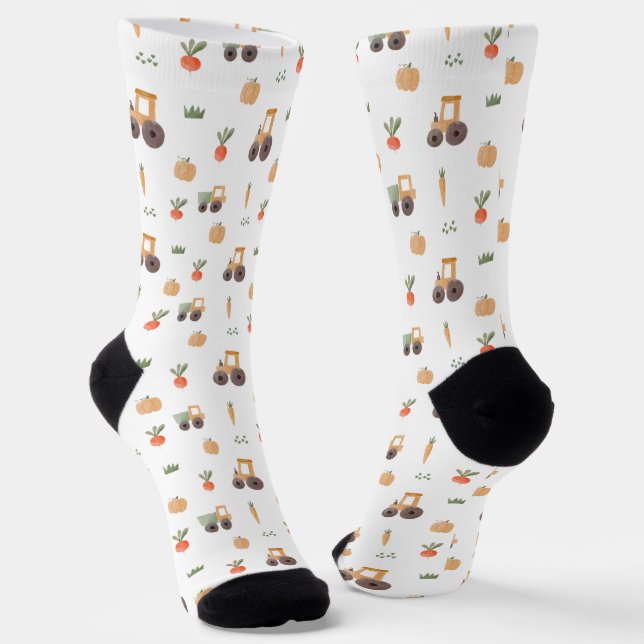 Farm Garden Wasserfarbe Muster Socken (Gewinkelt)