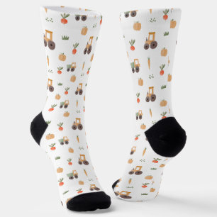 Farm Garten Wasserfarbe Lustiges Muster Socken