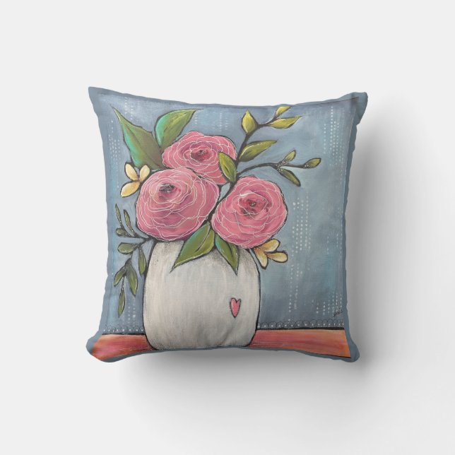 Farm Girl Artistry Hübsch Blumenkissen Kissen (Vorderseite)