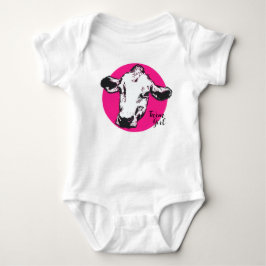 Farm Girl Pink Cow Baby Bodysuit Strampler