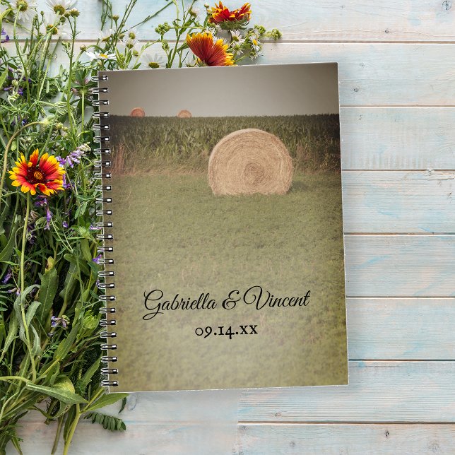 Farm Hay Bales Country Wedding Notizblock (Von Creator hochgeladen)