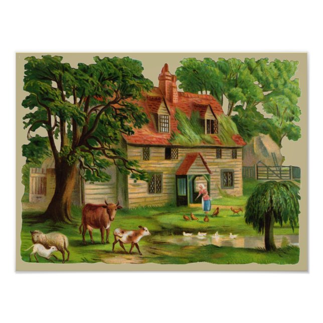 Farm House And Country Garden Fotodruck (Vorne)