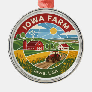 Farm in Iowa Ornament Aus Metall