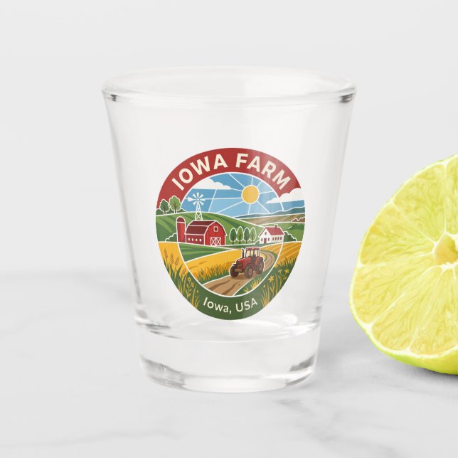 Farm in Iowa Schnapsglas (Vorderseite)