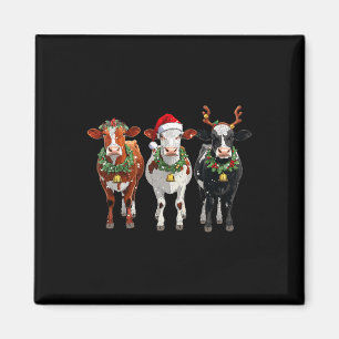 Farm Kuh Rentier Weihnachtsmannmütze Weihnachtslic Magnet