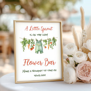 Farm Little Sprout Wäscheleine Baby Shower Blume Poster