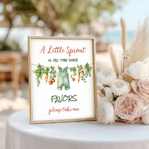 Farm Little Sprout Wäscheleine Baby Shower Favor Poster