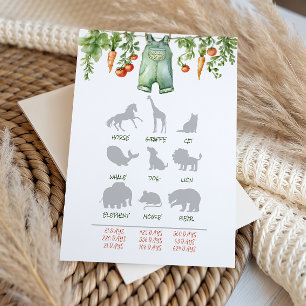 Farm Little Sprout Wäscheleine Baby Shower Spiel Mitteilungskarte