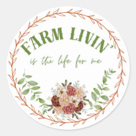 Farm Livin' Runder Aufkleber