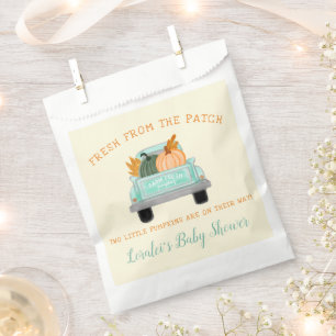 Farm LKW 2 Pumpkins Cream Fall Twins Baby Dusche Geschenktütchen