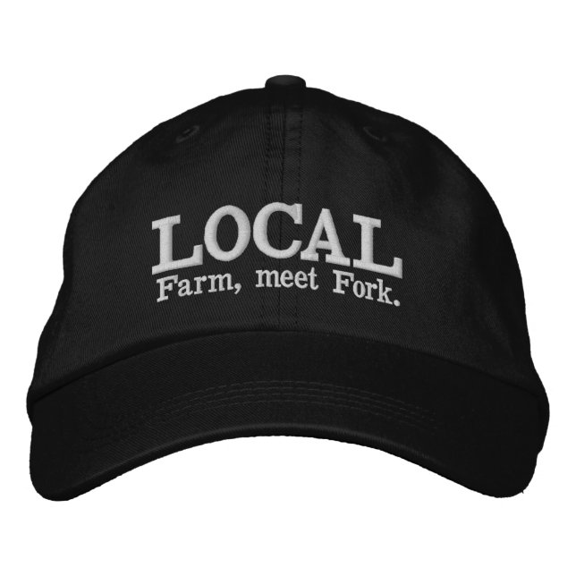 Farm, Meet Fork Local Food Hat Bestickte Baseballkappe (Vorderseite)
