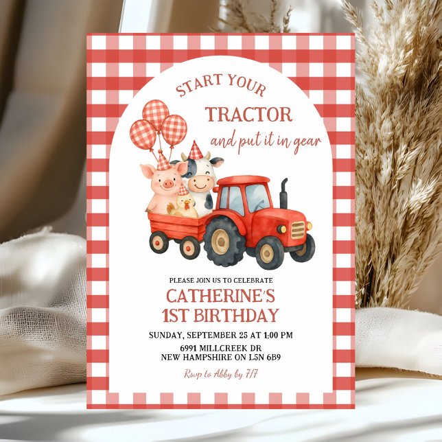 Farm Party First Birthday Invitation Einladung (Von Creator hochgeladen)