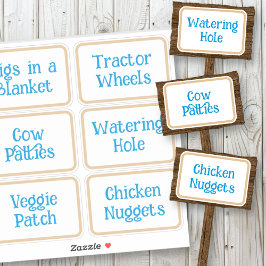 Farm Party Food Signs Custom-Cut Vinyl Sticker
