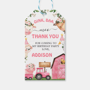 Farm Pink Barn Traktor Geburtstag Vielen Dank Geschenkanhänger