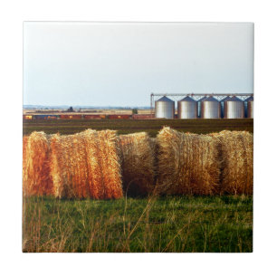 Farm Prairie Life: Hay Bales und Silos Fliese