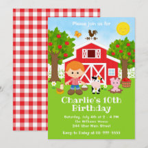 Farm Red Barnyard Birthday Red Hair Boy
