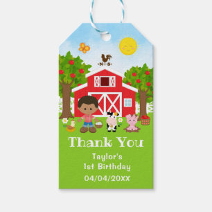 Farm Red Birthday African American Boy Danke Geschenkanhänger