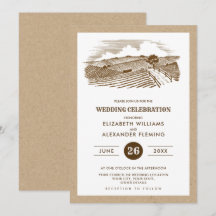 Farm Scetch Kraft Papier Rustikale Hochzeit