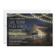 Farm String Lights Rustic Barn Wedding Einladungen