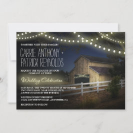 Farm String Lights Rustic Barn Wedding Einladungen