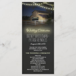 Farm String Lights Rustic Barn Wedding Programs Programm