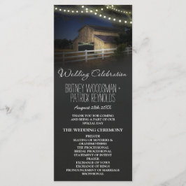 Farm String Lights Rustic Barn Wedding Programs Programm