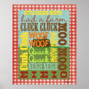 Farm Subway Art Poster - Der alte MacDonald hatte 