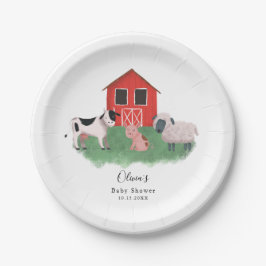 Farm Theme Babydusche Pappteller