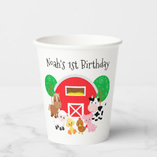 Farm Themed Birthday Party Paper Cups Pappbecher