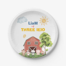 Farm Three I-E-I-O 3rd Birthday Pappteller