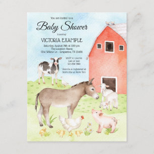 Farm-Tier-Baby-Shower-Einladungen Einladung