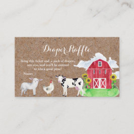 FARM TIERE Aquarellkraft-Windelwascher-Karte Begleitkarte