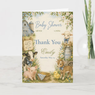 Farm-Tiere Baby Shower Dankeskarte