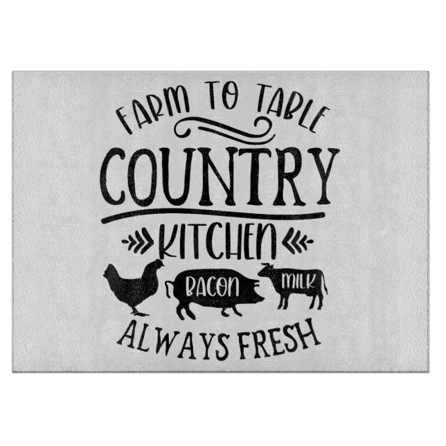 Farm to Table Country Kitchen immer frisch Schneidebrett (Vorderseite)