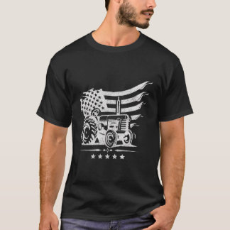 Farm Traktoren USA Flag Patriotic Farm Geschenk 4. T-Shirt