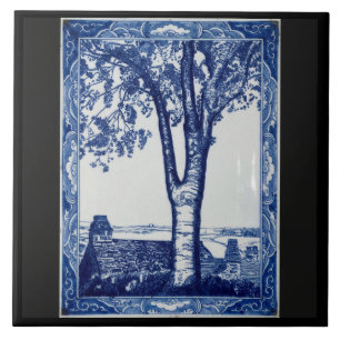 Farm Tree Cornwall Kobaltblau Keramik-Kunstfliese Fliese