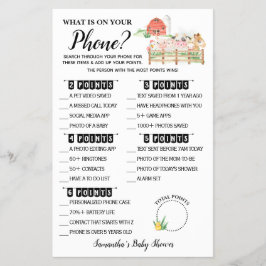 Farm Was auf Ihrer Phone Baby Shower Game Karte is