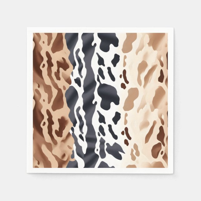 Farm Wedding Cowhide Print Serviette (Vorderseite)