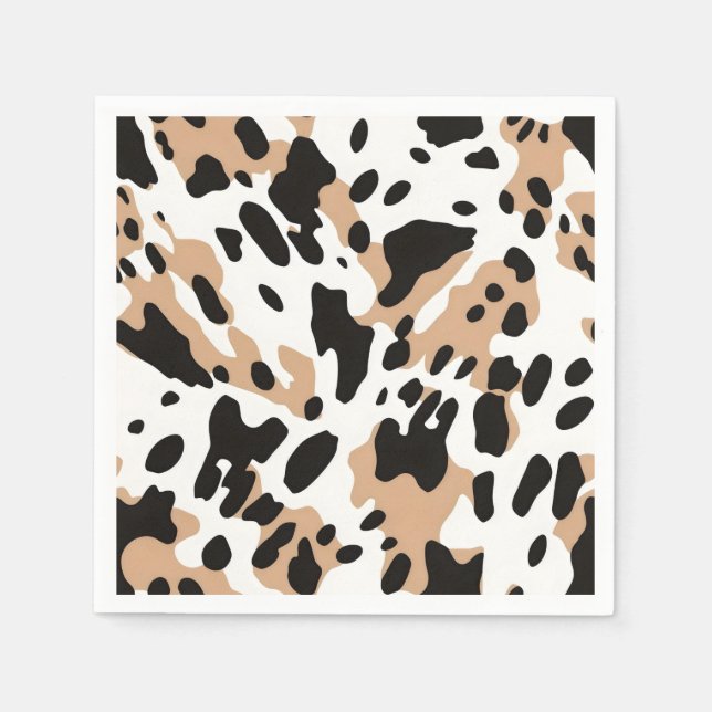 Farm Wedding Cowhide Print Serviette (Vorderseite)
