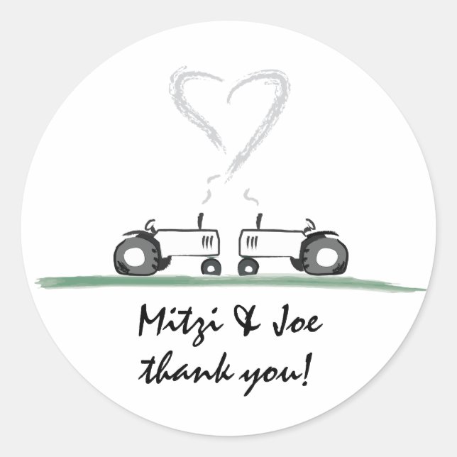 Farm Wedding Dankeschön Sticker (Vorderseite)