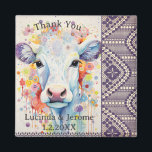Farm Wedding White Cow Vielen Dank Magnet<br><div class="desc">Weiße Kuh.</div>