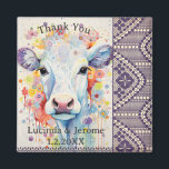 Farm Wedding White Cow Vielen Dank Magnet<br><div class="desc">Weiße Kuh.</div>