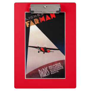 Farman Airlines Farman 300-Eindecker Promo-Poster Klemmbrett