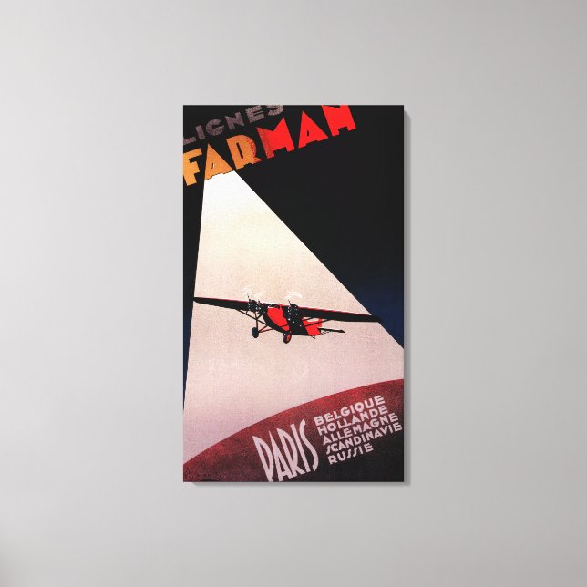 Farman Airlines Farman 300 Monoplane Promo Poste Leinwanddruck (Vorderseite)