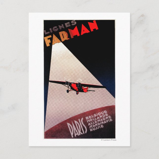 Farman Airlines Farman 300 Monoplane Promo Poste Postkarte (Vorderseite)