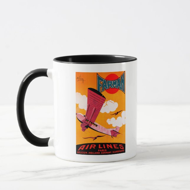 Farman Brothers Airlines F-170 Monoplane Poster Tasse (Links)