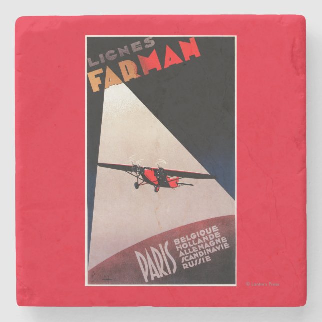Farman Fluglinien Farman 300 Eindeckerpromo-Posten Steinuntersetzer (Vorderseite)